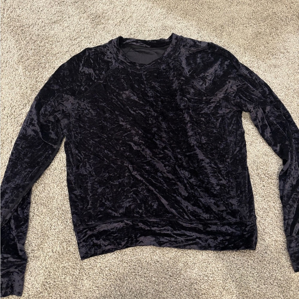 lululemon crushed velvet navy shirt